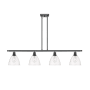 Innovations Lighting Bristol Glass 4 Light 48" Wide Linear Pendant with Shades Matte Black / Clear