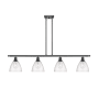 Innovations Lighting Bristol Glass 4 Light 48" Wide Linear Pendant with Shades Matte Black / Seedy