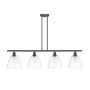 Innovations Lighting Bristol Glass 4 Light 48" Wide Linear Pendant Matte Black / Clear