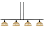 Innovations Lighting Bristol Natural II 4 Light 48" Wide Linear Pendant Matte Black / Natural