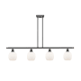 Innovations Lighting Belfast 4 Light 48" Wide Linear Chandelier Oil Rubbed Bronze / Matte White