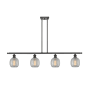 Innovations Lighting Belfast 4 Light 48" Wide Linear Chandelier Oiled Rubbed Bronze / Clear Crackle