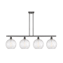 Innovations Lighting Athens 4 Light 48" Wide Linear Pendant Oil Rubbed Bronze / Clear Water Glass