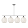 Innovations Lighting White Mouchette 4 Light 51" Wide Pendant Oil Rubbed Bronze / White Mouchette