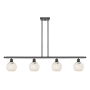 Innovations Lighting White Mouchette 4 Light 48" Wide Pendant Oil Rubbed Bronze / White Mouchette