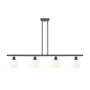 Innovations Lighting White Venetian 4 Light 48" Wide Pendant Oil Rubbed Bronze / White Venetian