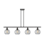 Innovations Lighting Athens 4 Light 48" Wide Linear Pendant with Shade Oil Rubbed Bronze / Clear