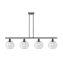 Innovations Lighting Athens 4 Light 48" Wide Linear Pendant with Shade Oil Rubbed Bronze / Seedy