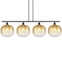 Innovations Lighting Brookhaven Sphere 4 Light 49" Wide Linear Pendant Oil Rubbed Bronze / Amber