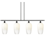 Innovations Lighting Brookhaven Flute 4 Light 48" Wide Linear Pendant Oil Rubbed Bronze / Opal