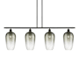 Innovations Lighting Brookhaven Flute 4 Light 48" Wide Linear Pendant Oil Rubbed Bronze / Slate