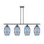 Innovations Lighting Vaz 4 Light 48" Wide Linear Pendant Oil Rubbed Bronze / Blue
