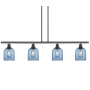 Innovations Lighting Bella 4 Light 48" Wide Linear Pendant Oil Rubbed Bronze / Princess Blue