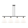 Innovations Lighting Berkshire 4 Light 50" Wide Linear Pendant Oil Rubbed Bronze / Matte White