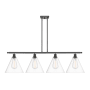 Innovations Lighting Berkshire 4 Light 50" Wide Linear Pendant Oil Rubbed Bronze / Clear