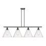 Innovations Lighting Berkshire 4 Light 50" Wide Linear Pendant Oil Rubbed Bronze / Seedy