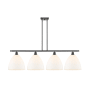 Innovations Lighting Bristol 4 Light 50" Wide Linear Pendant Oil Rubbed Bronze / Matte White
