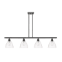 Innovations Lighting Bristol Glass 4 Light 48" Wide Linear Pendant with Shades Oil Rubbed Bronze / Clear