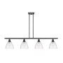 Innovations Lighting Bristol Glass 4 Light 48" Wide Linear Pendant with Shades Oil Rubbed Bronze / Seedy