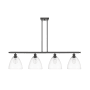 Innovations Lighting Bristol Glass 4 Light 48" Wide Linear Pendant Oil Rubbed Bronze / Clear