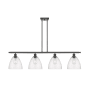Innovations Lighting Bristol Glass 4 Light 48" Wide Linear Pendant Oil Rubbed Bronze / Seedy