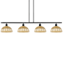Innovations Lighting Bristol Natural II 4 Light 48" Wide Linear Pendant Oil Rubbed Bronze / Natural