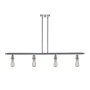 Innovations Lighting Bare Bulb 4 Light 48" Wide Linear Chandelier Polished Chrome