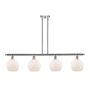Innovations Lighting Athens 4 Light 48" Wide Linear Pendant with Shade Polished Chrome / Matte White