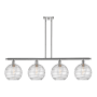 Innovations Lighting Athens 4 Light 48" Wide Linear Pendant Polished Chrome / Clear Deco Swirl