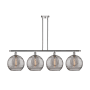 Innovations Lighting Athens Deco Swirl 4 Light 50" Wide Linear Chandelier Polished Chrome