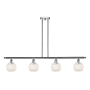 Innovations Lighting White Mouchette 4 Light 48" Wide Pendant Polished Chrome / White Mouchette