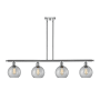 Innovations Lighting Athens 4 Light 48" Wide Linear Pendant with Shade Polished Chrome / Clear