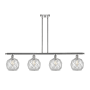 Innovations Lighting Farmhouse Rope 4 Light 48" Wide Linear Chandelier Polished Chrome / Clear Glass with White Rope