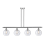 Innovations Lighting Athens 4 Light 48" Wide Linear Pendant with Shade Polished Chrome / Seedy