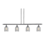 Innovations Lighting Caledonia 4 Light 48" Wide Linear Chandelier Polished Chrome / Charcoal