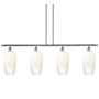 Innovations Lighting Brookhaven Flute 4 Light 48" Wide Linear Pendant Polished Chrome / Opal