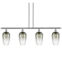 Innovations Lighting Brookhaven Flute 4 Light 48" Wide Linear Pendant Polished Chrome / Slate
