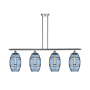 Innovations Lighting Vaz 4 Light 48" Wide Linear Pendant Polished Chrome / Blue