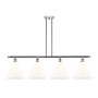 Innovations Lighting Berkshire 4 Light 50" Wide Linear Pendant Polished Chrome / Matte White