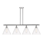 Innovations Lighting Berkshire 4 Light 50" Wide Linear Pendant Polished Chrome / Clear
