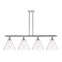 Innovations Lighting Berkshire 4 Light 50" Wide Linear Pendant Polished Chrome / Seedy