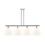 Innovations Lighting Bristol 4 Light 50" Wide Linear Pendant Polished Chrome / Matte White