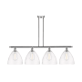 Innovations Lighting Bristol 4 Light 50" Wide Linear Pendant Polished Chrome / Clear
