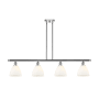 Innovations Lighting Bristol Glass 4 Light 48" Wide Linear Pendant with Shades Polished Chrome / Matte White