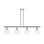 Innovations Lighting Bristol Glass 4 Light 48" Wide Linear Pendant with Shades Polished Chrome / Seedy