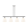 Innovations Lighting Bristol Glass 4 Light 48" Wide Linear Pendant Polished Chrome / Matte White