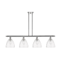 Innovations Lighting Bristol Glass 4 Light 48" Wide Linear Pendant Polished Chrome / Seedy