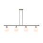 Innovations Lighting Athens 4 Light 48" Wide Linear Pendant with Shade Polished Nickel / Matte White