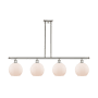 Innovations Lighting Athens 4 Light 48" Wide Linear Pendant Polished Nickel / Matte White