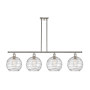 Innovations Lighting Athens 4 Light 48" Wide Linear Pendant Polished Nickel / Clear Deco Swirl